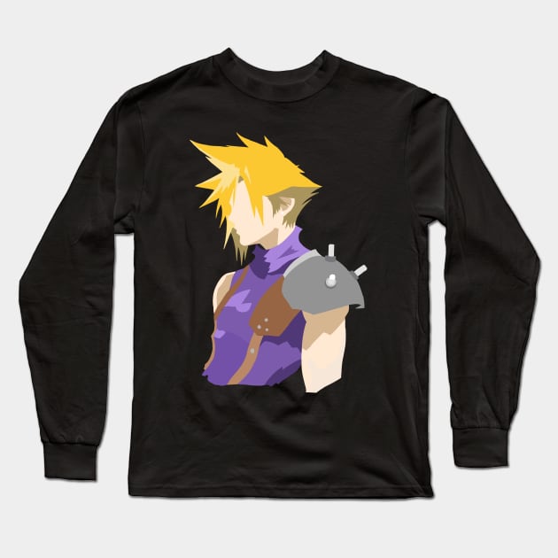 Cool Cloud Strife Minimalistic Long Sleeve T-Shirt by Kidrock96